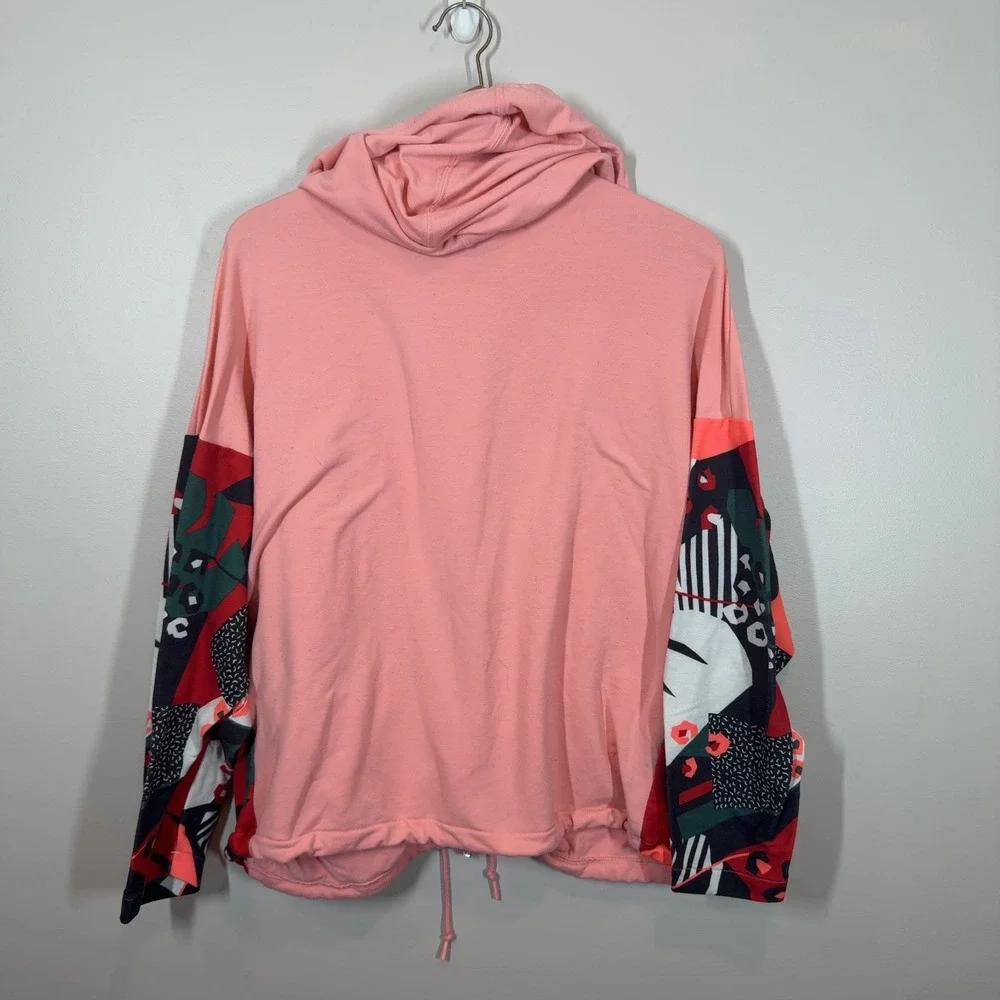 Adidas Farm Rio Pink Full Zip Hoodie Womens Size M Geometric Patterned Sleeve - Picture 2 of 10
